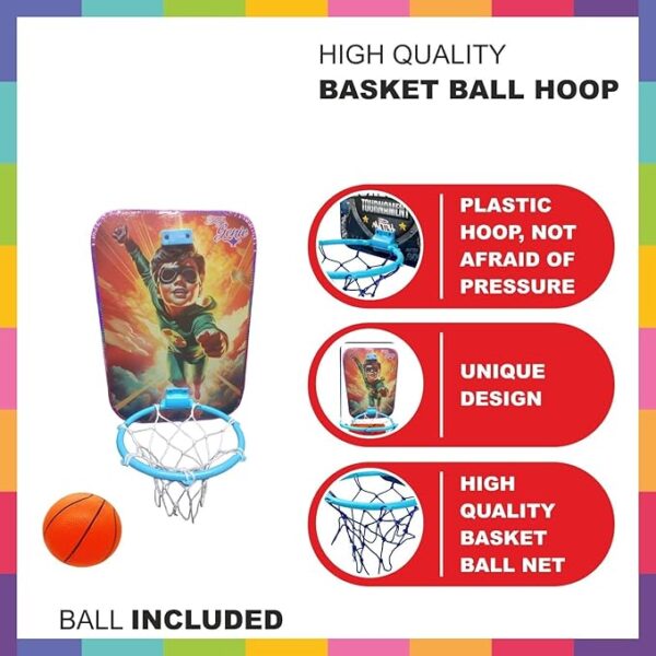 ToyGenie Basketball Hanging Board Net for Kids with characters - Image 6