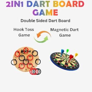 ToyGenie 2-in-1 Hook Toss and Magnetic Dart Board(big)