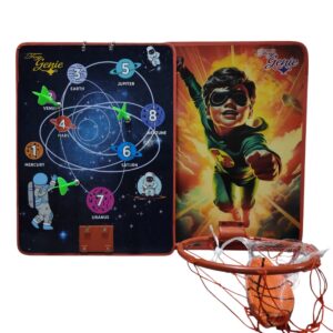 ToyGenie 2-in-1 Basketball and Magnetic Dart Board(12*16 inches)