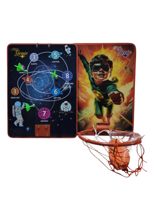 2 in 1 basketball net with magnetic dart Board